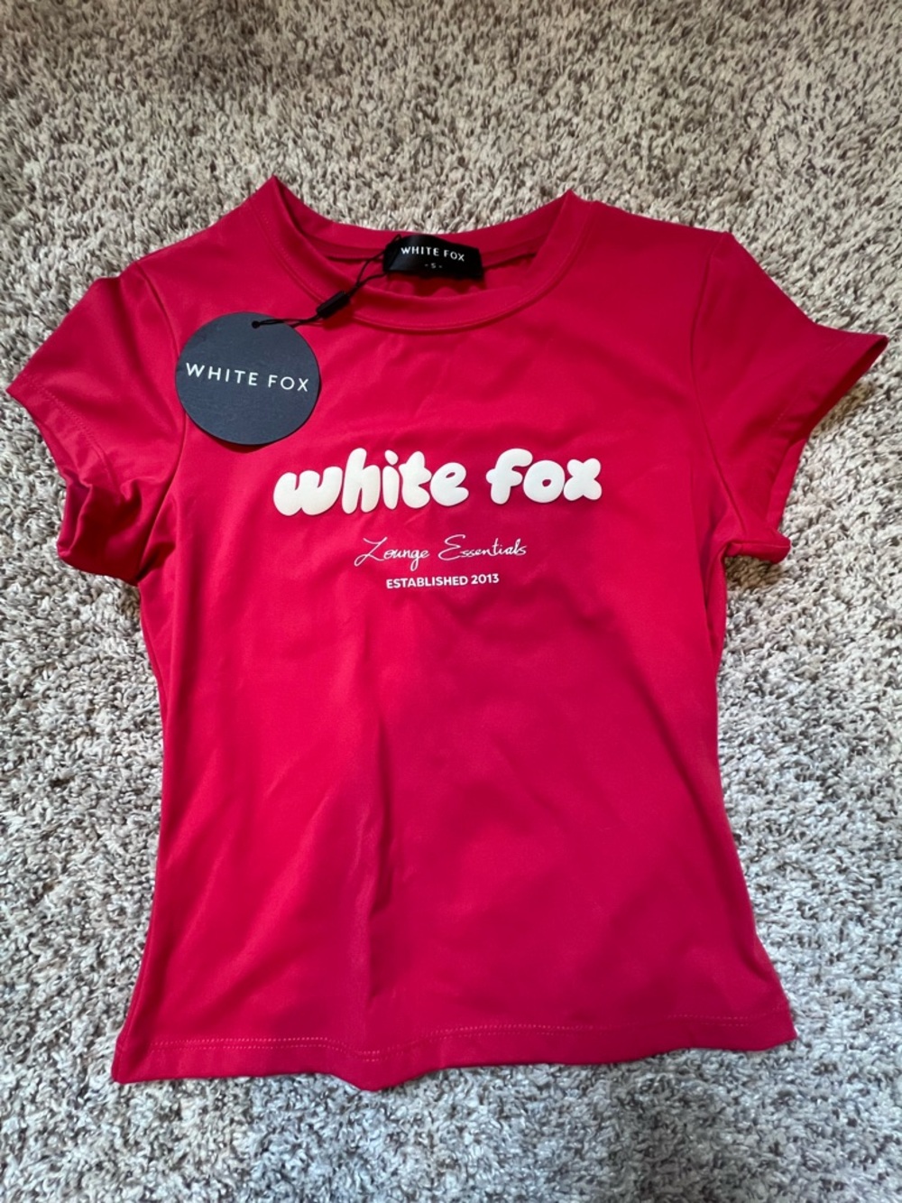 White Fox Boutique Red Short Sleeve Logo Tee